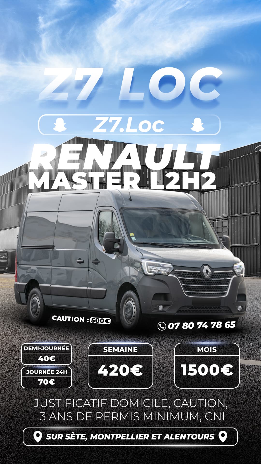 Visuel réalisé pour Z7 Loc, location de véhicules